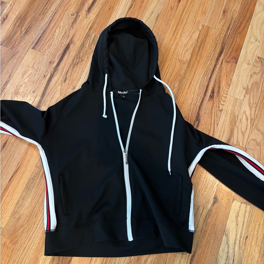 Black Kids Jacket with Red and White Stripes